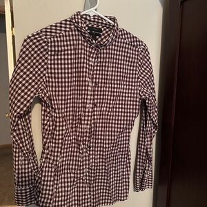 Maroon Gingham JCrew Shirt Size 6